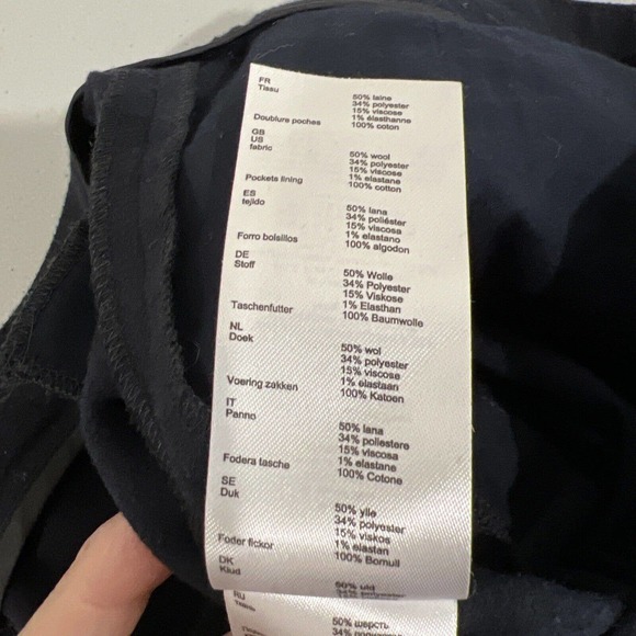 Maje Wool Pants Women 38 Dark Navy Blue Slacks Career Work Classic - Picture 14 of 15